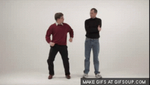 Bill Gates Dancing Next to  Steve Jobs.gif
