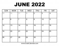 June 2022 Calendar
