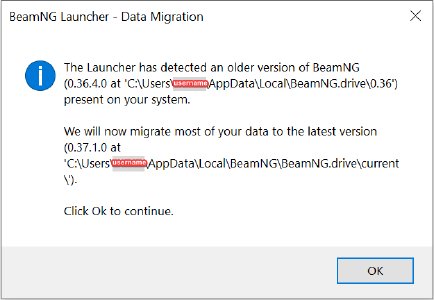 Launcher message when a new version is detected